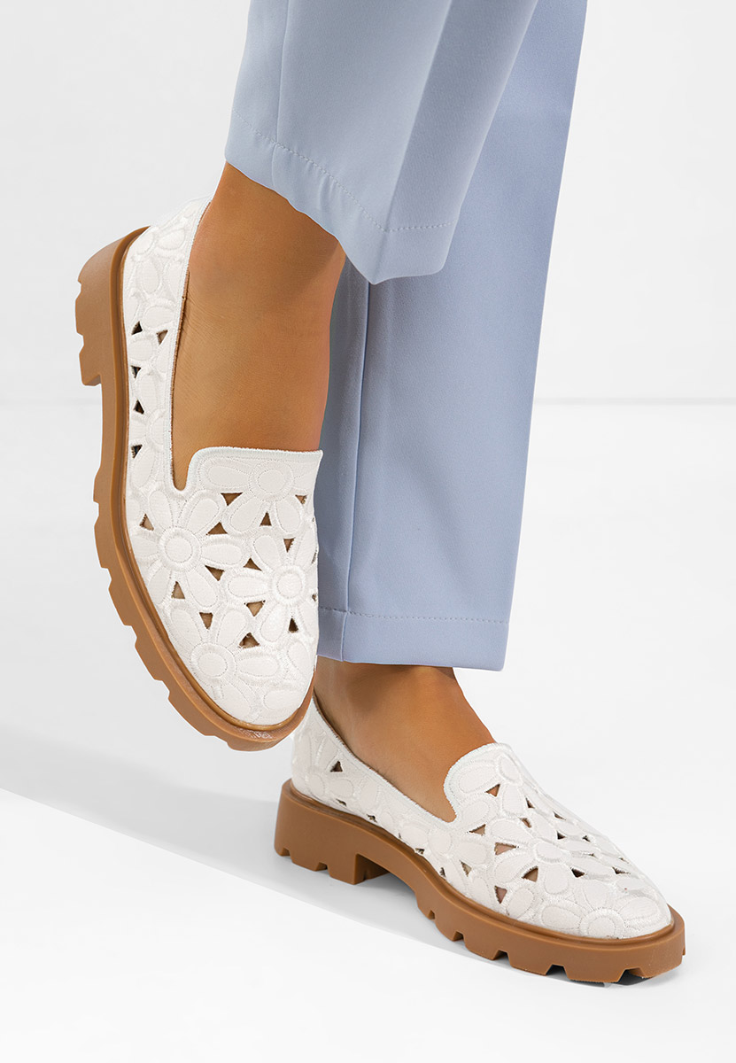 Pantofi casual dama Sorika albi