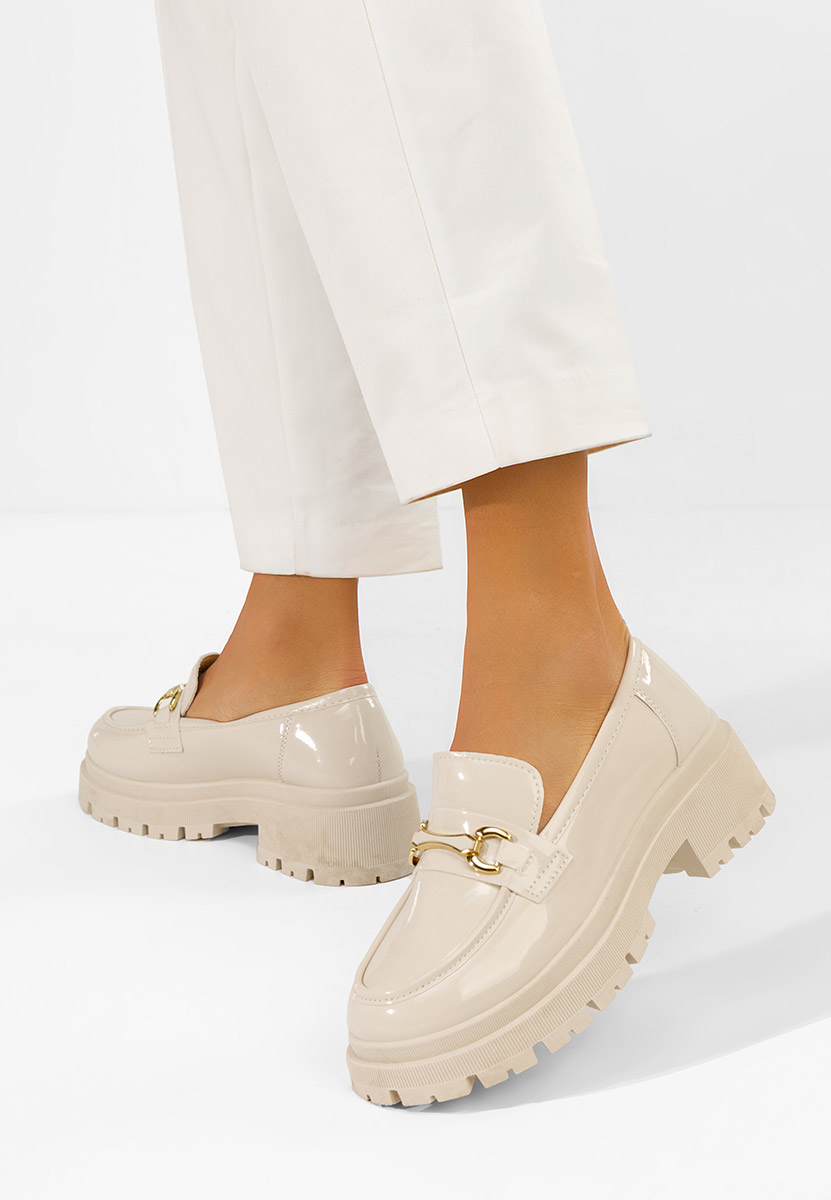 Mocasini dama cu talpa groasa Elssia bej