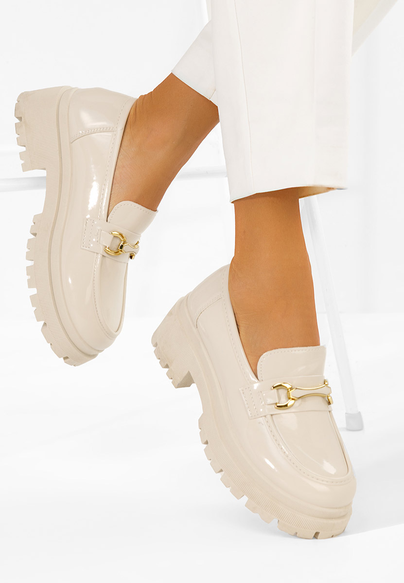 Mocasini dama cu talpa groasa Elssia bej