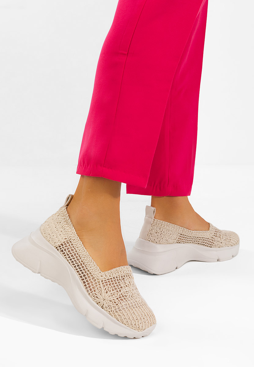 Mocasini dama Offelia bej