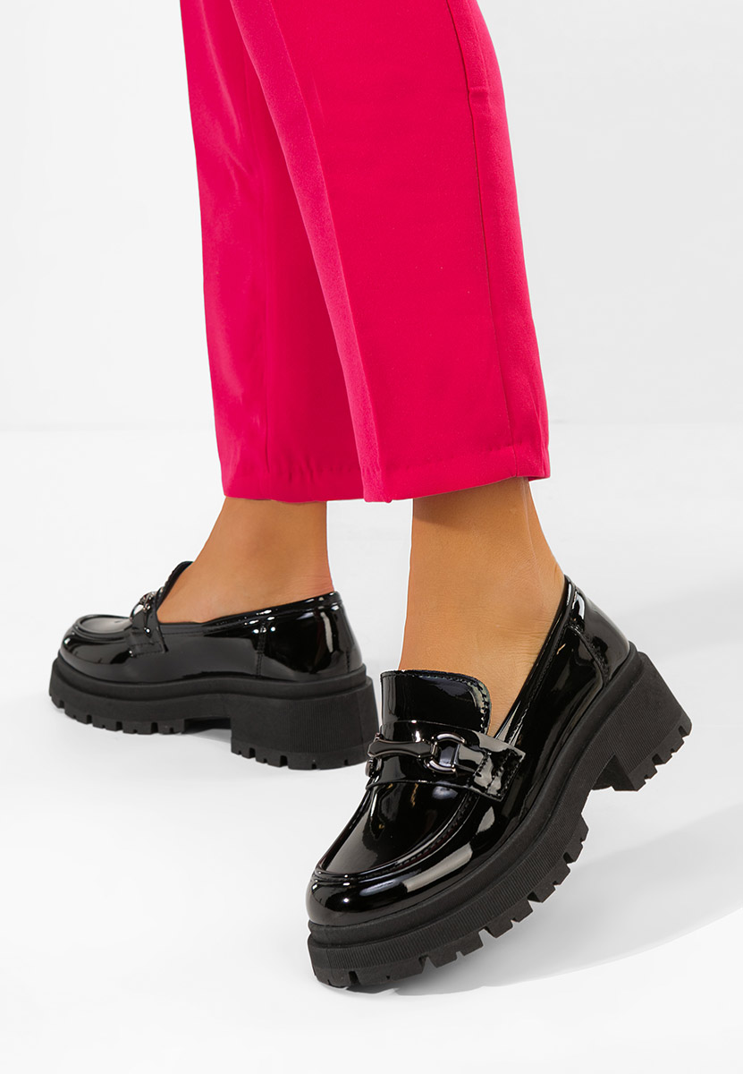 Mocasini dama cu talpa groasa Elssia negri