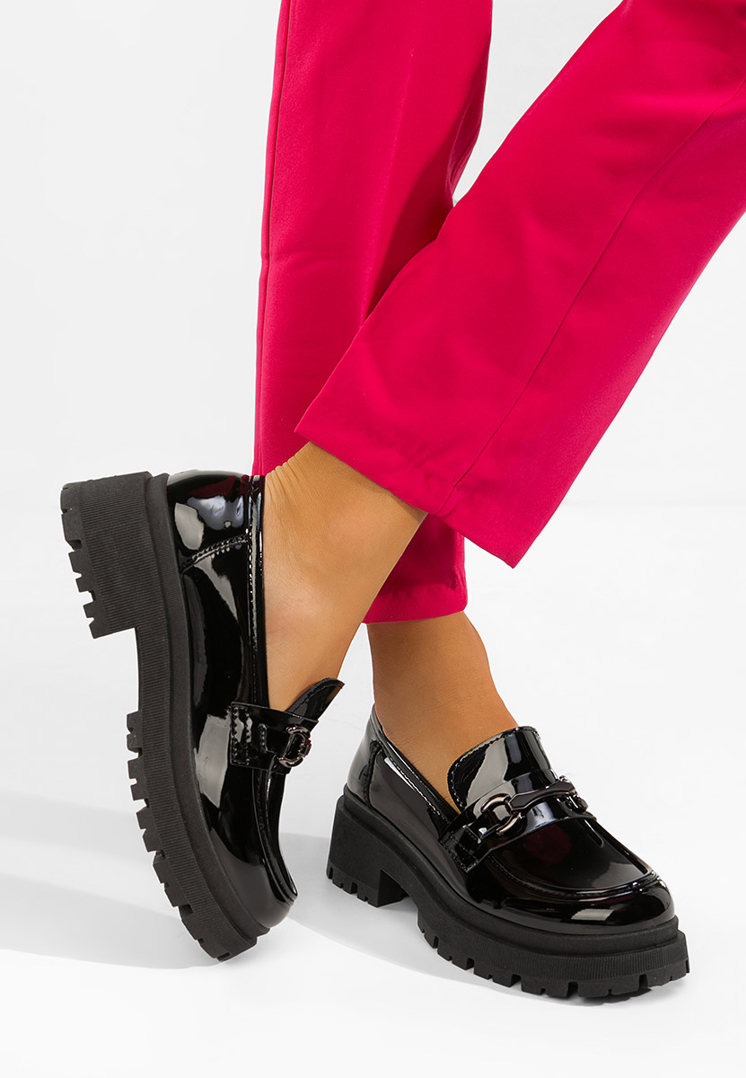 Mocasini dama cu talpa groasa Elssia negri