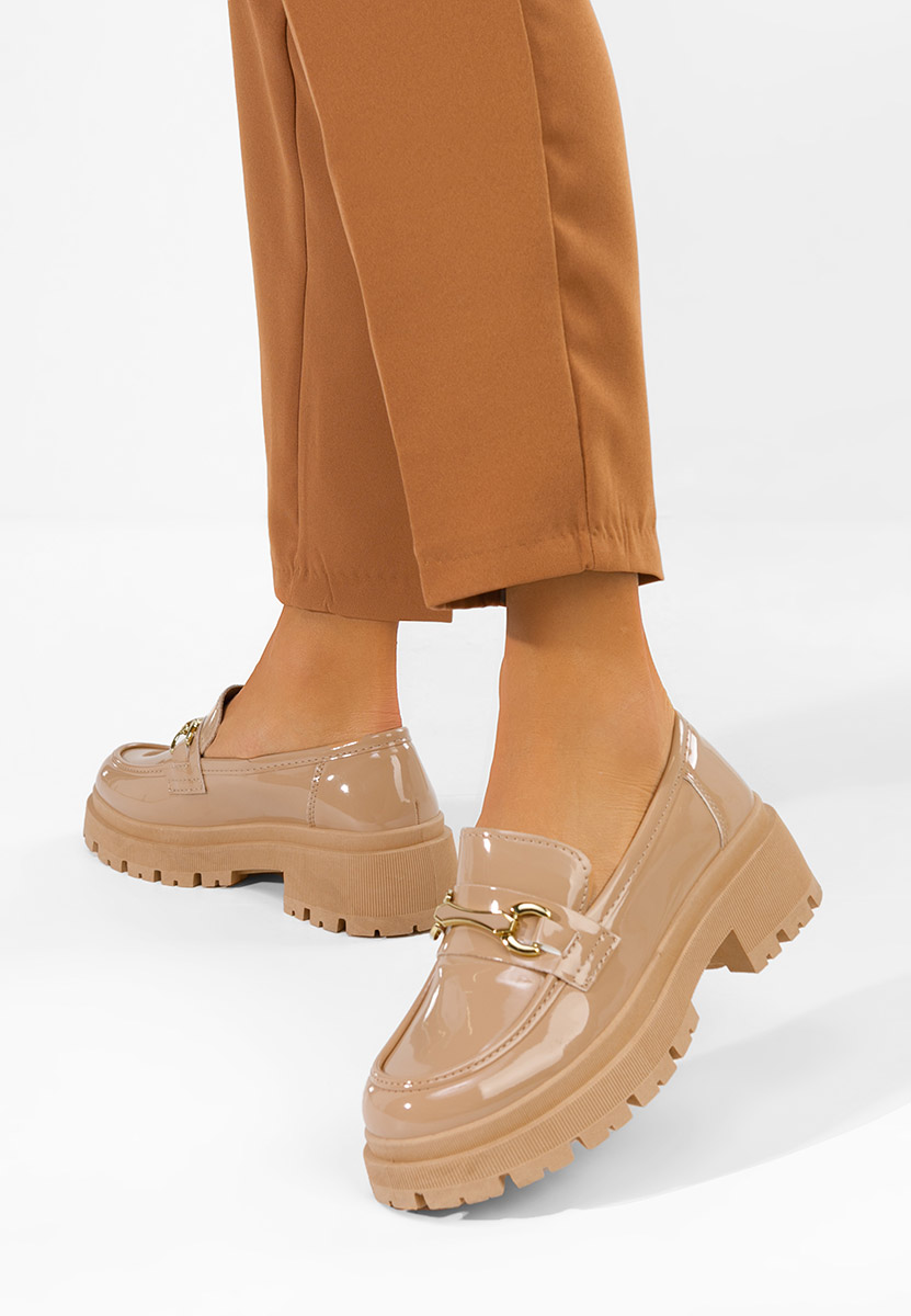 Mocasini dama cu talpa groasa Elssia kaki