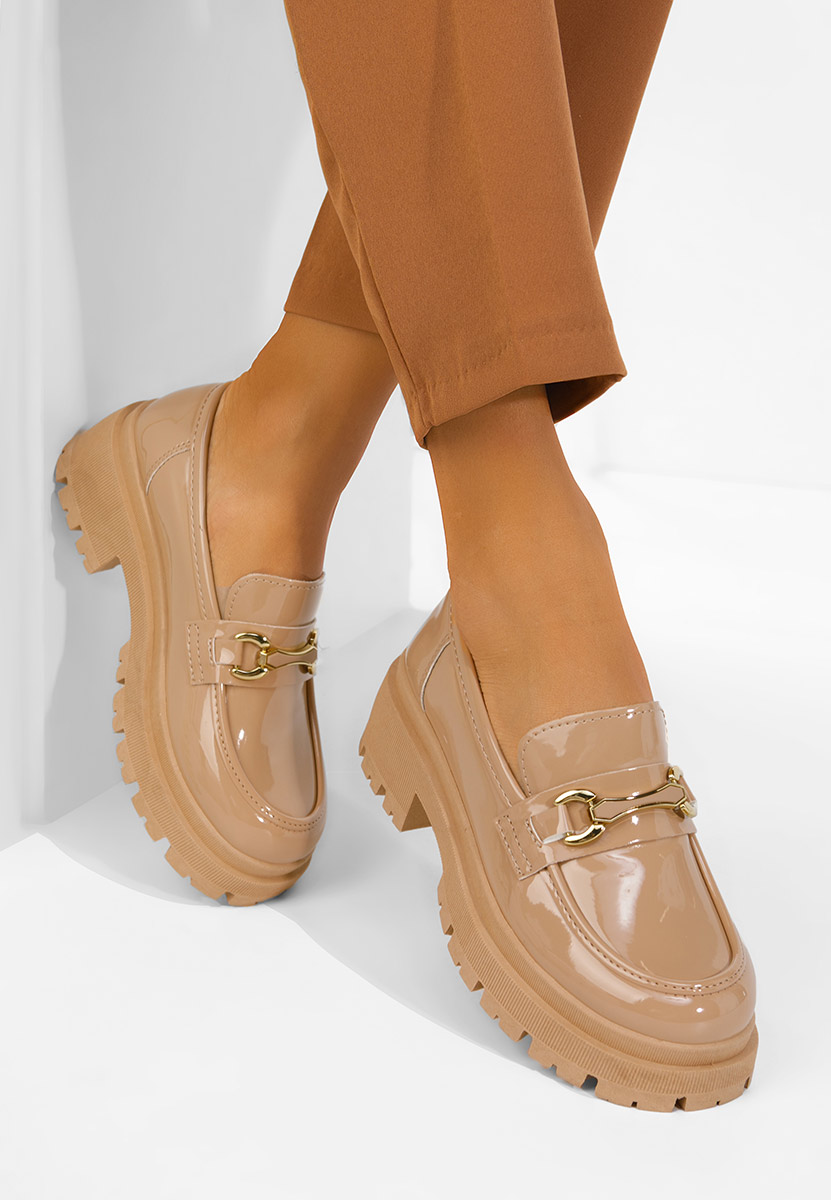 Mocasini dama cu talpa groasa Elssia kaki