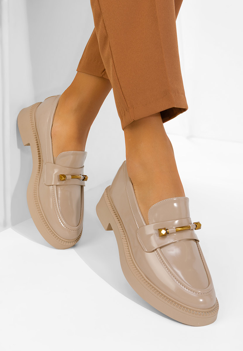 Mocasini dama lacuiti Letissia bej