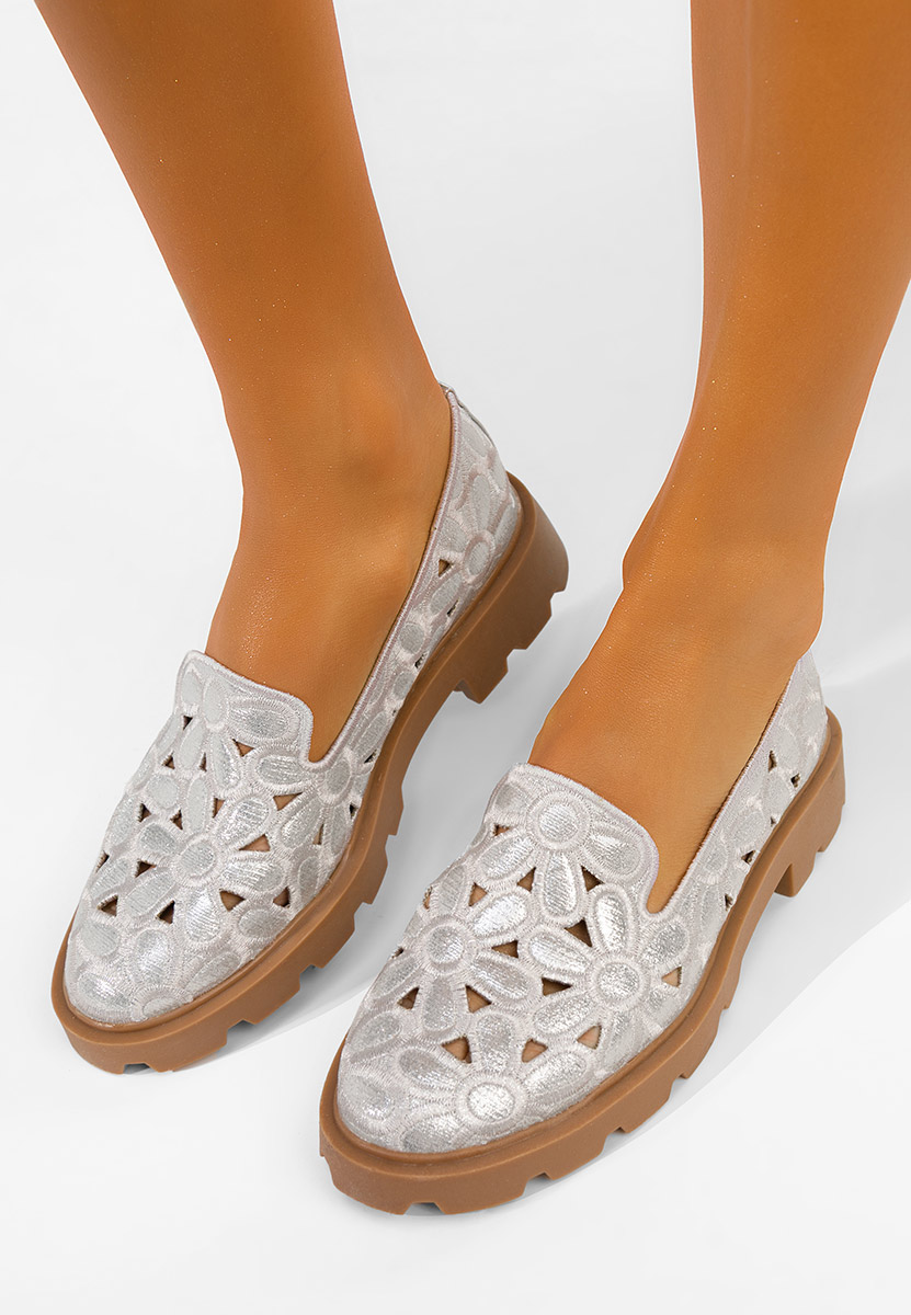 Pantofi casual dama Sorika argintii