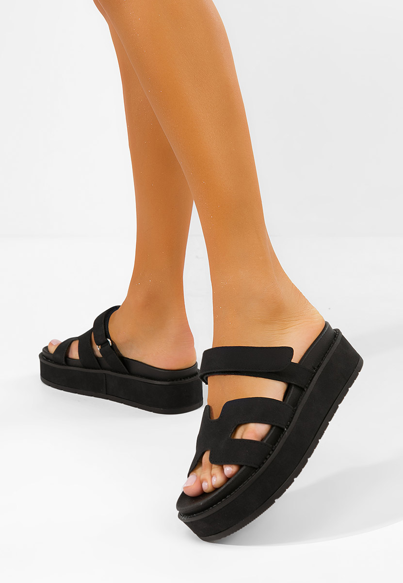 Papuci cu platformă Versilia negri