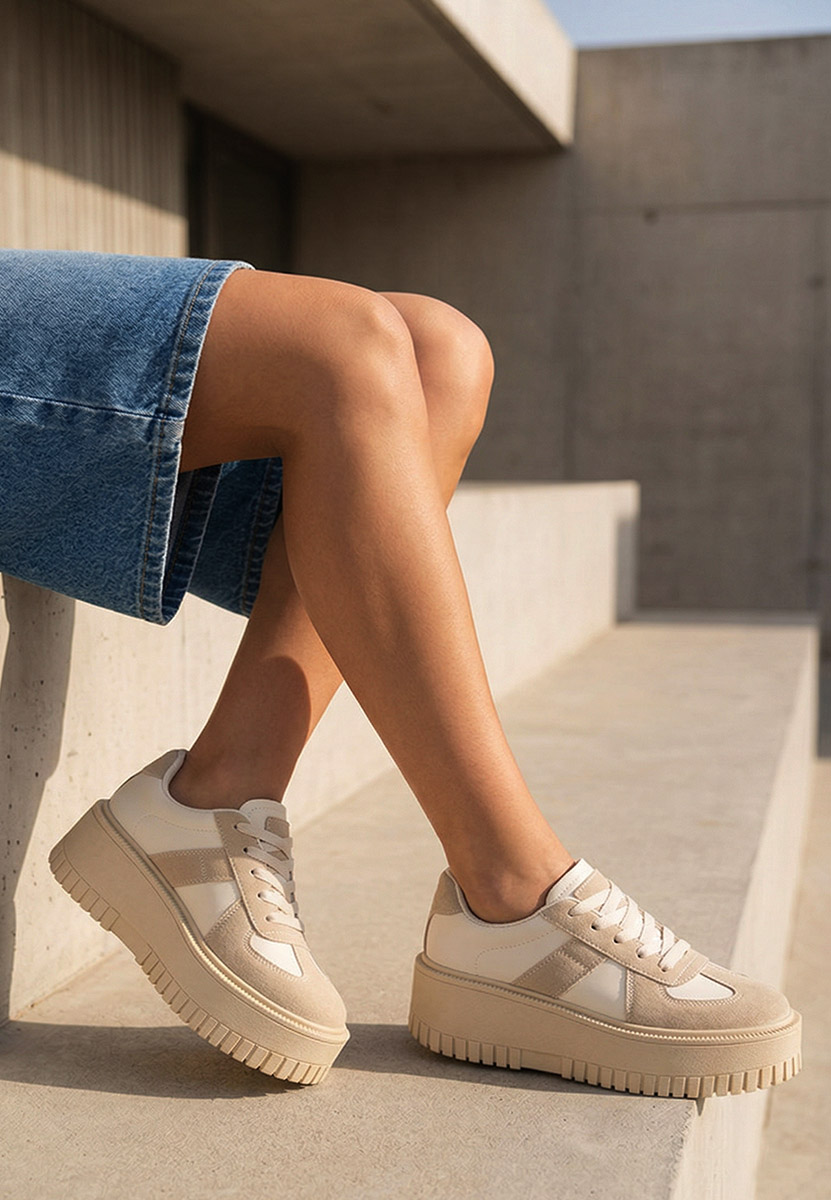 Sneakers cu platformă Michele kaki