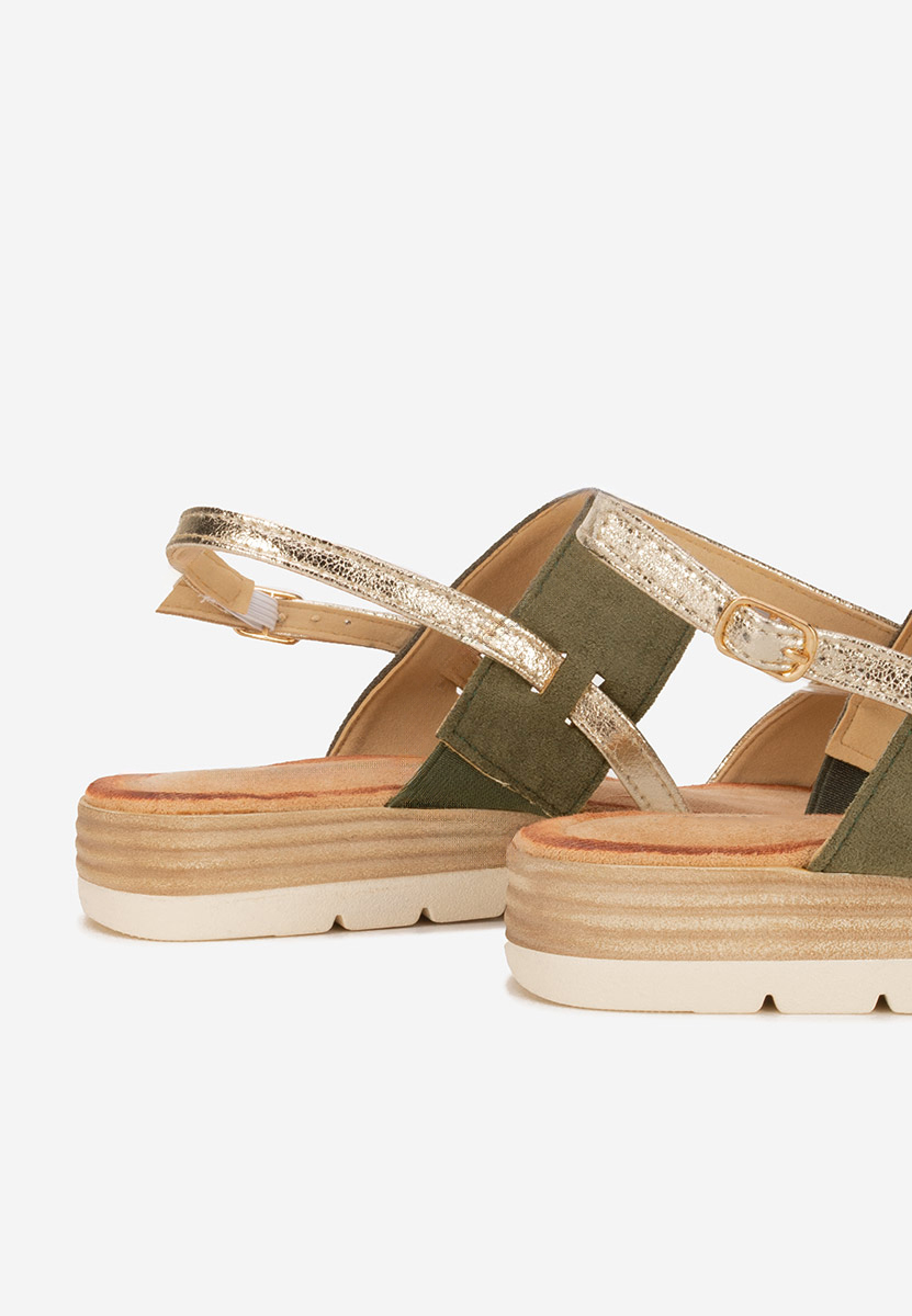 Sandale cu talpa groasa Sheilla verzi