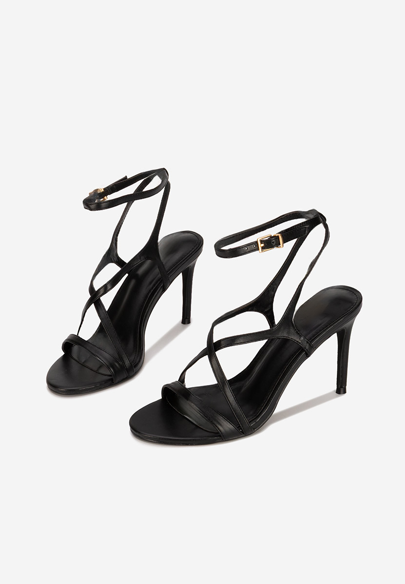 Sandale dama cu toc Sorania negre
