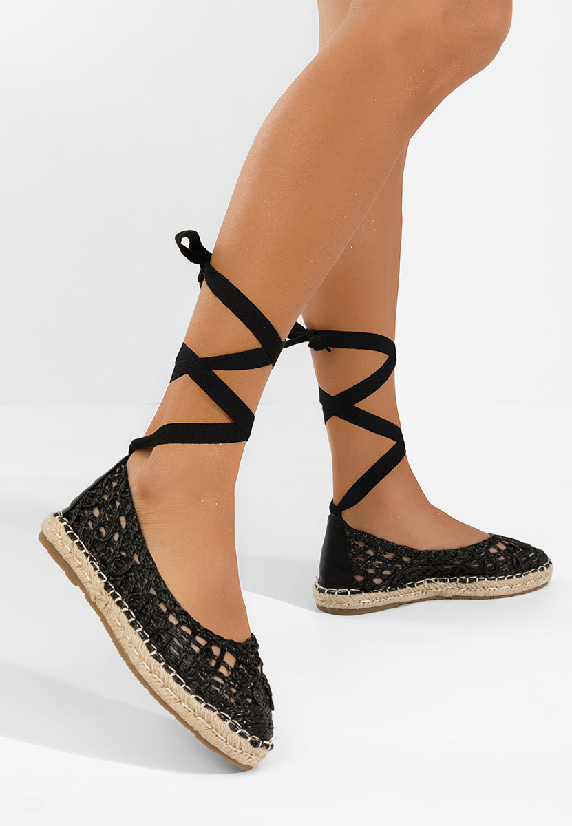 Espadrile cu snur Kaddeia negre