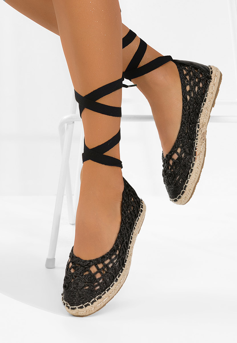 Espadrile cu snur Kaddeia negre