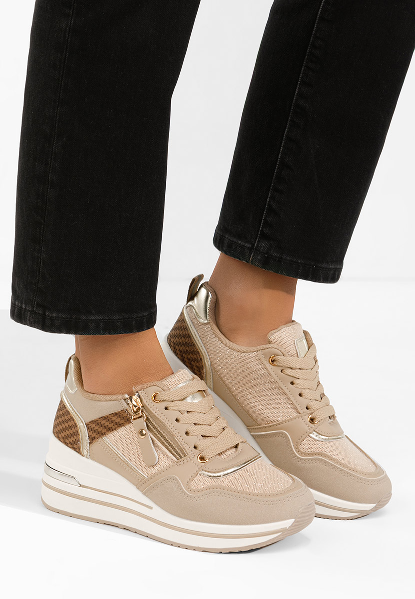 Sneakers cu platforma Snuvira kaki