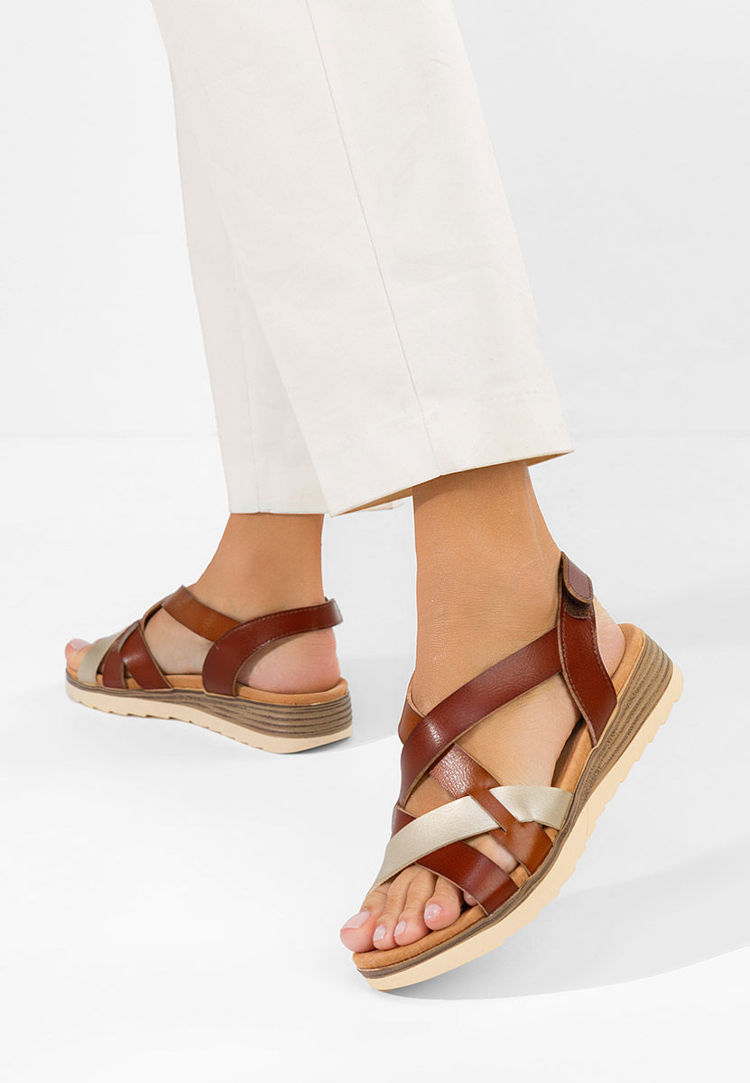 Sandale piele naturală Sidomia camel