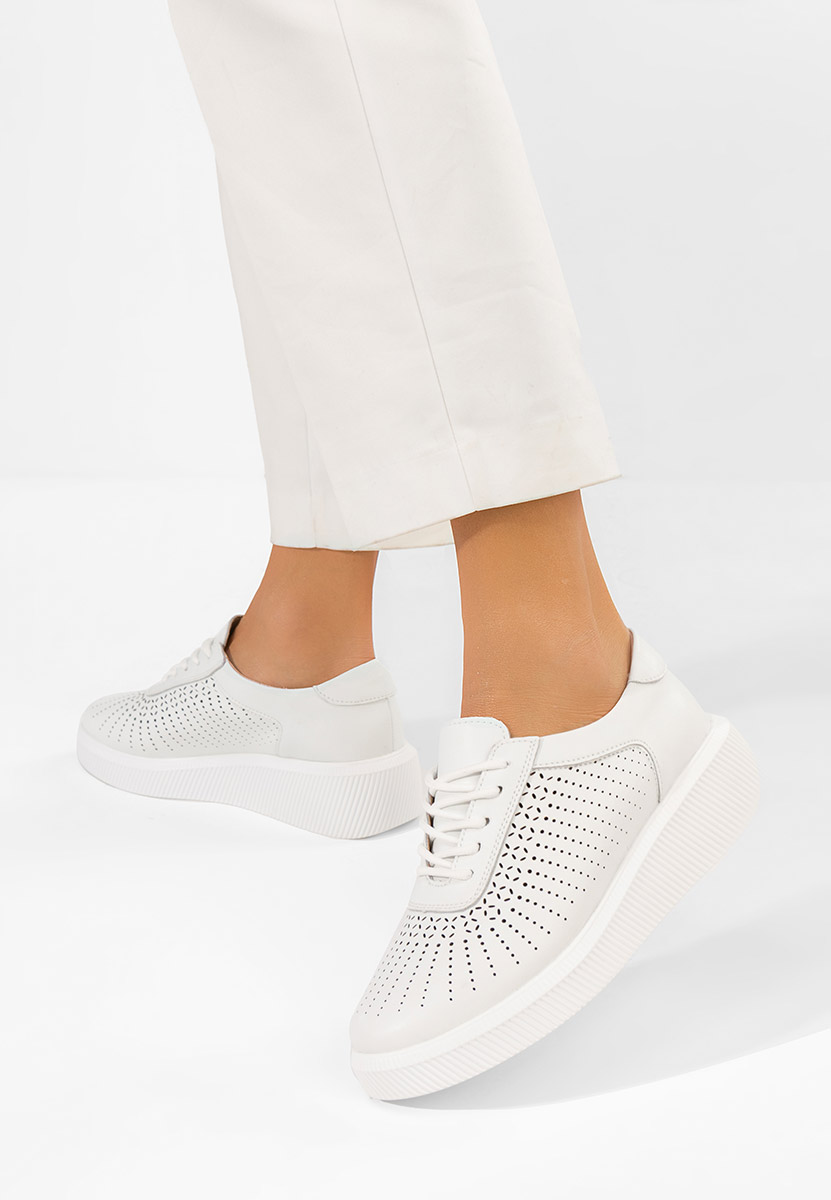 Sneakers dama piele Oleiana albi