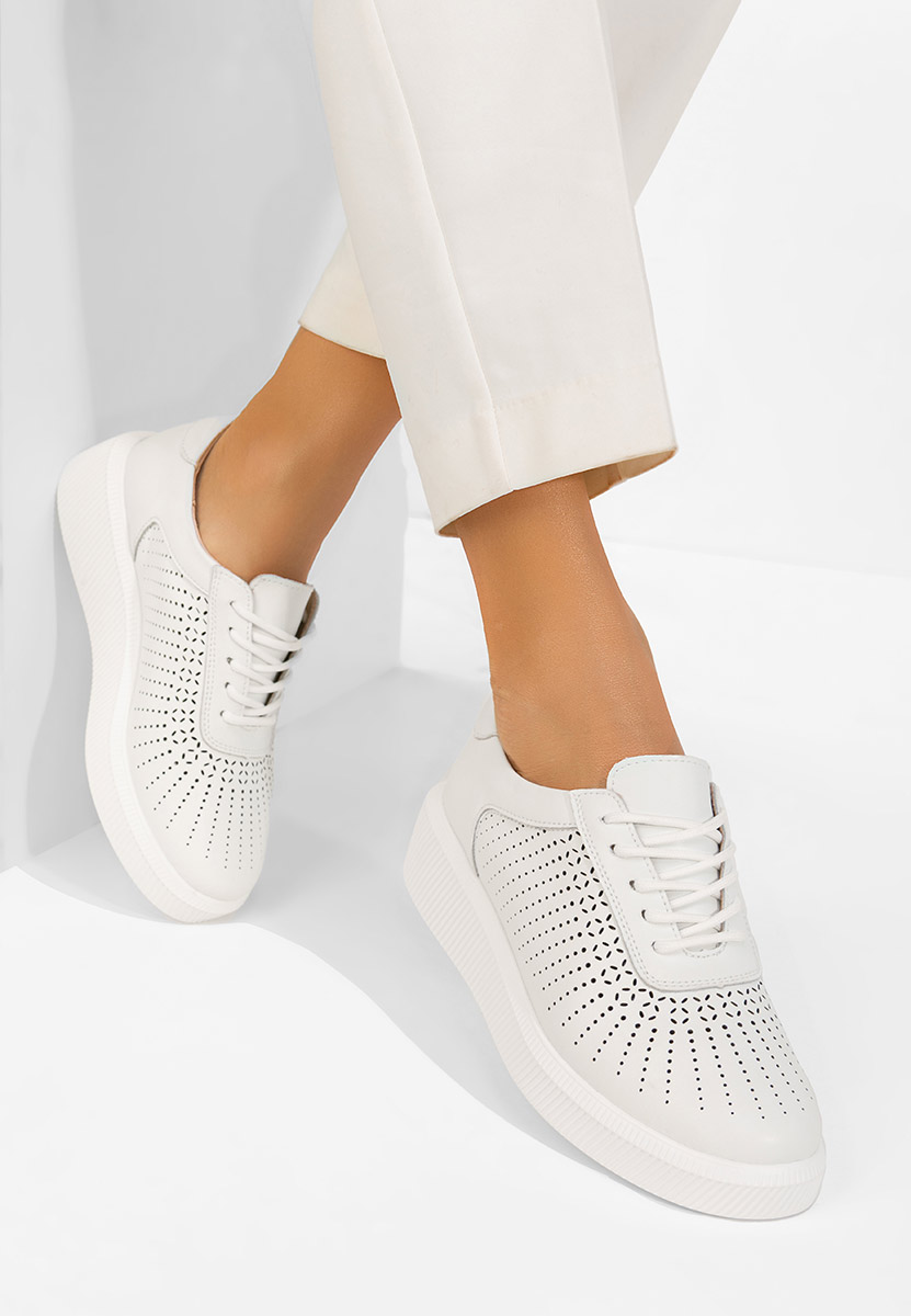 Sneakers dama piele Oleiana albi