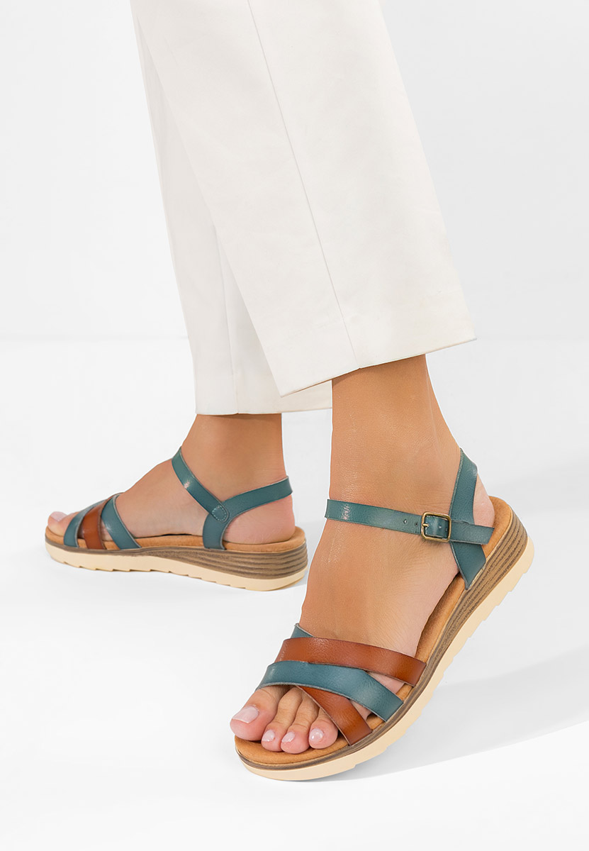 Sandale dama piele Veriona albastre