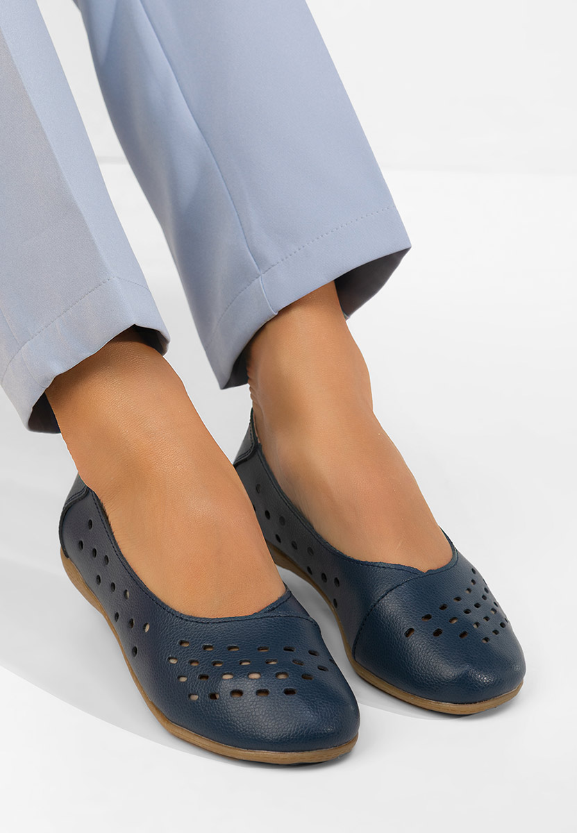 Balerini piele Andeia navy