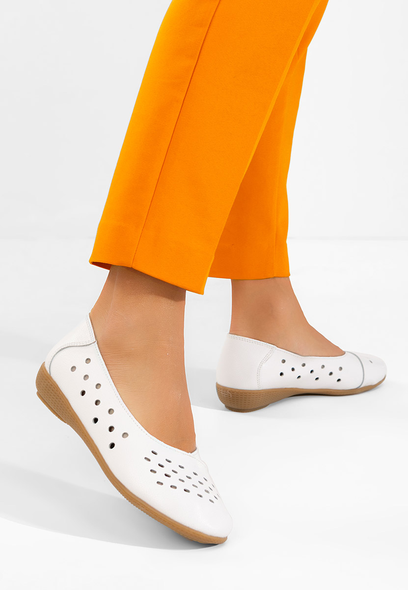 Balerini piele Andeia albi