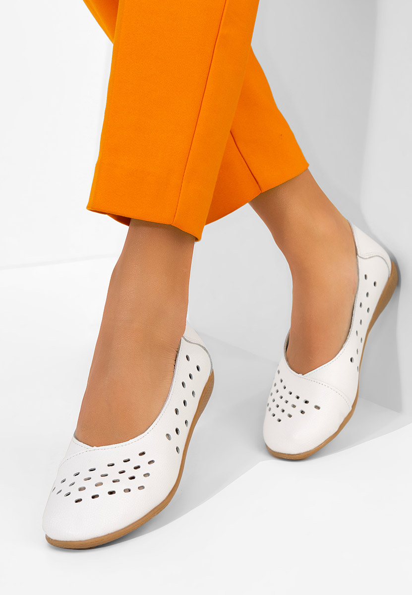 Balerini piele Andeia albi