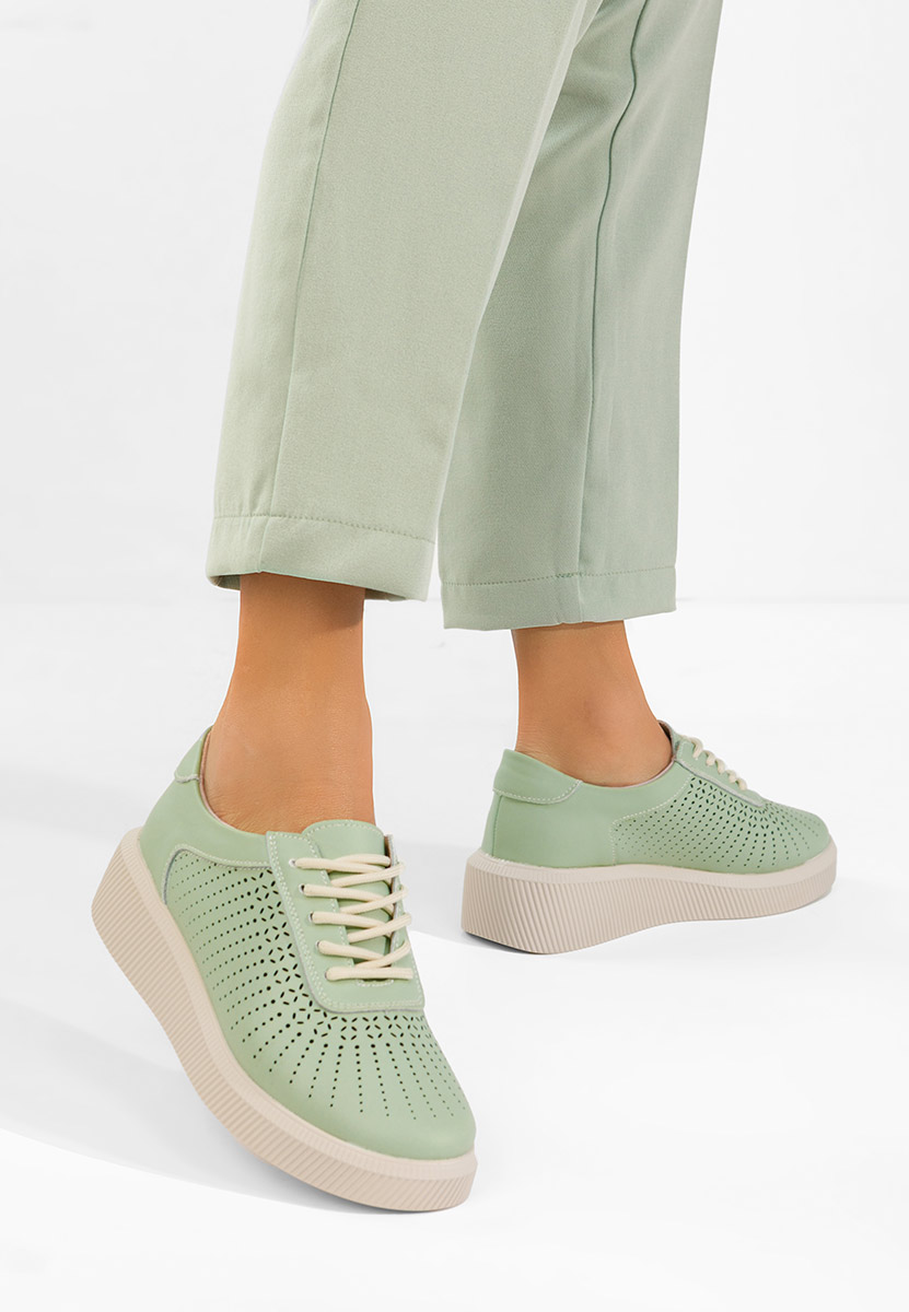 Sneakers dama piele Oleiana verzi