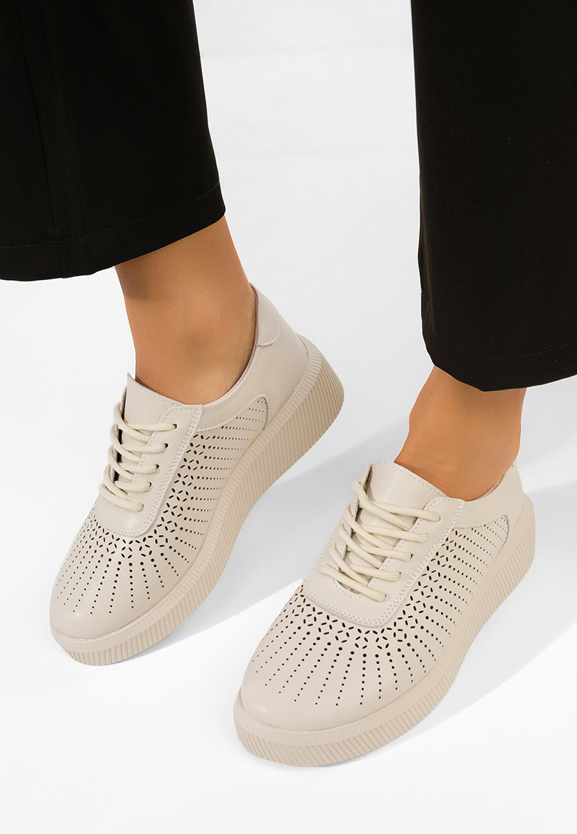 Sneakers dama piele Oleiana bej
