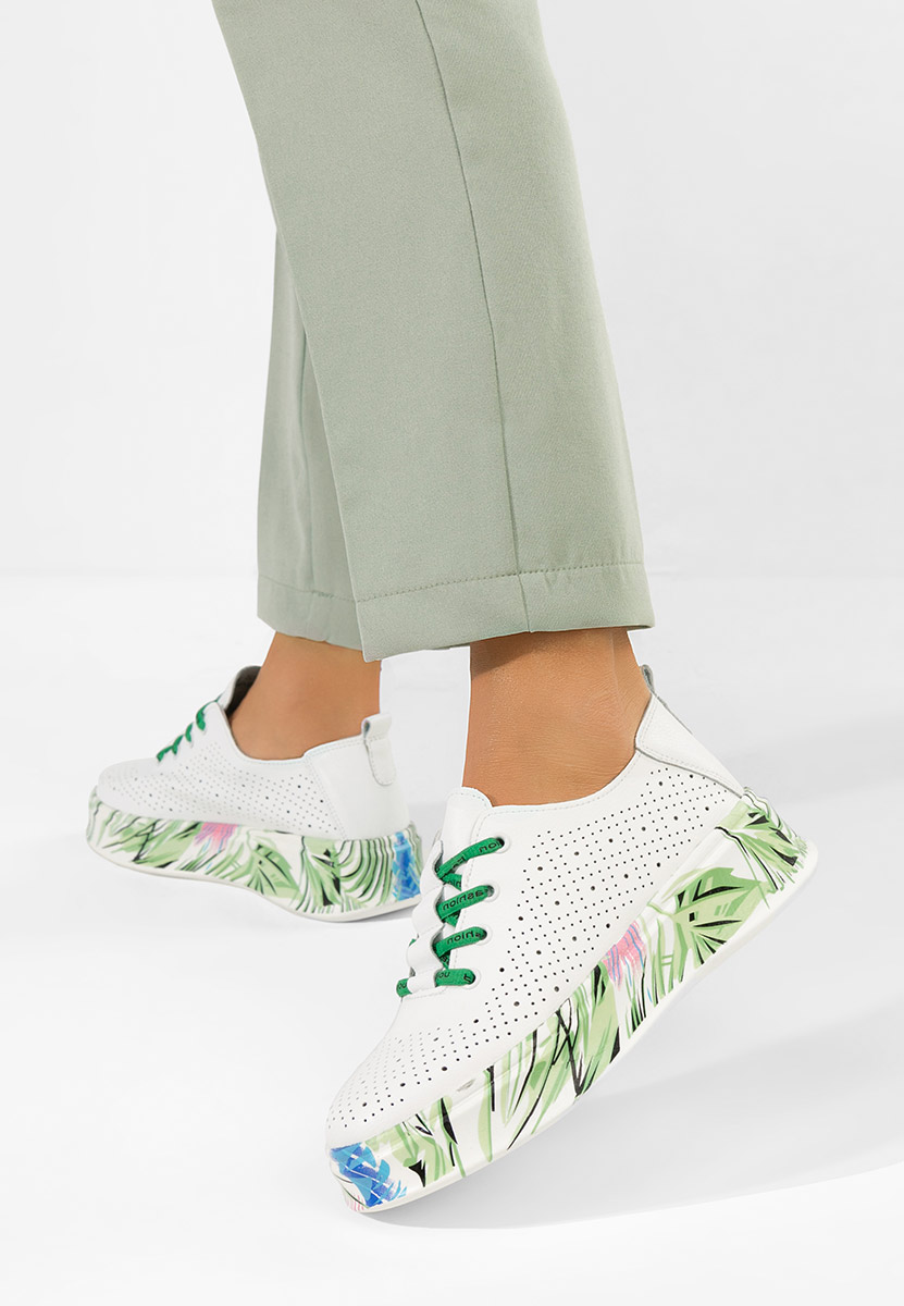 Sneakers dama piele Florinna albi