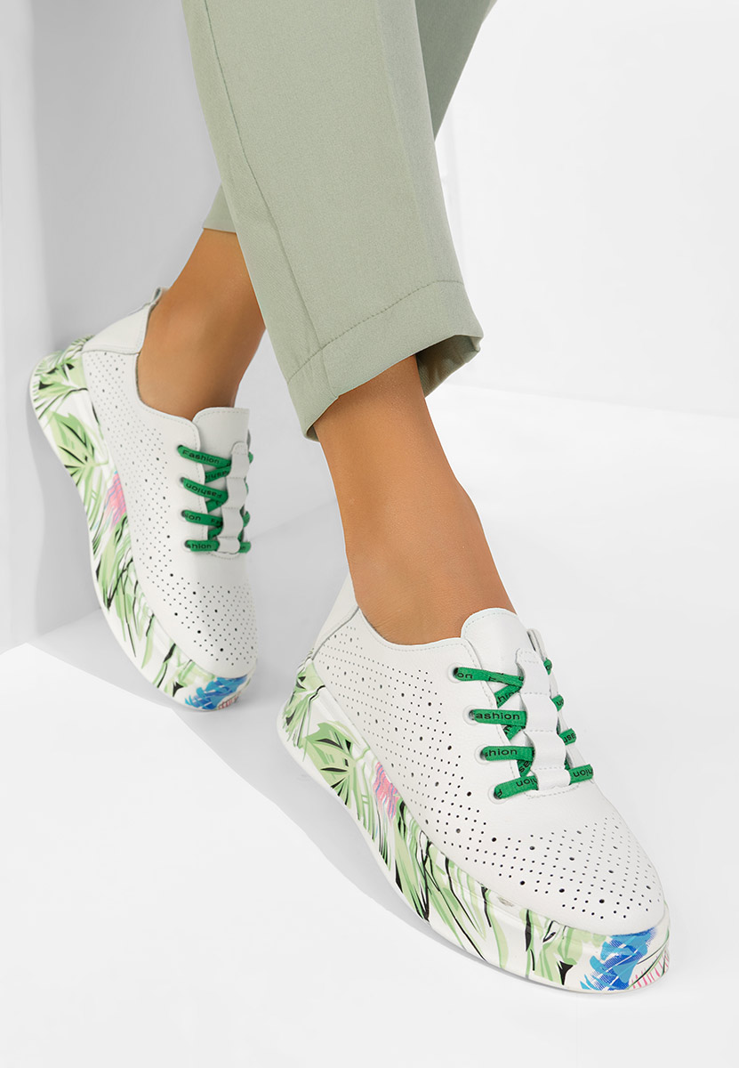 Sneakers dama piele Florinna albi