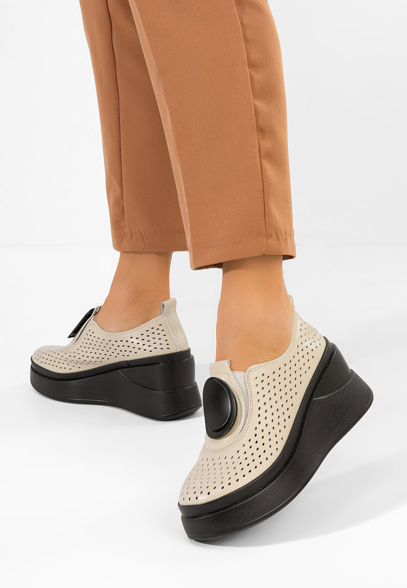 Pantofi casual cu platformă Aleksa bej