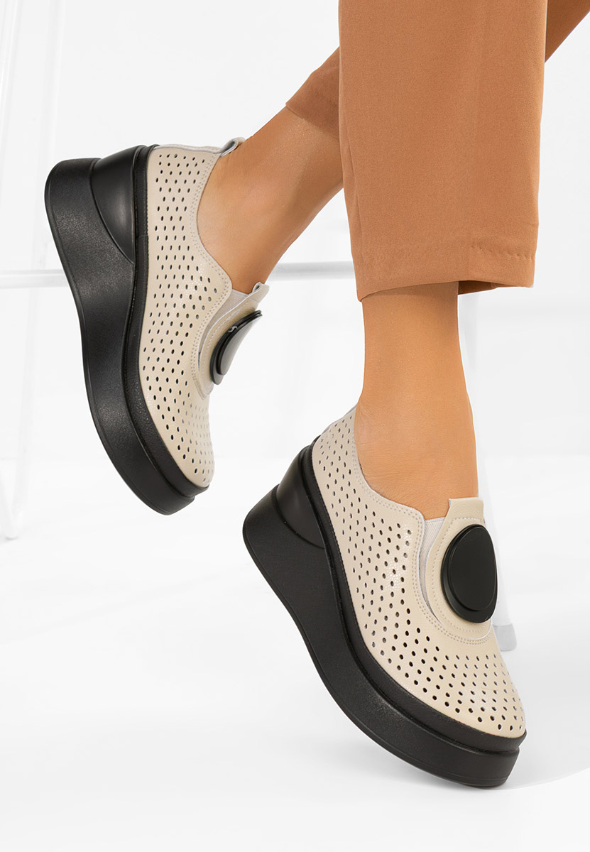 Pantofi casual cu platformă Aleksa bej