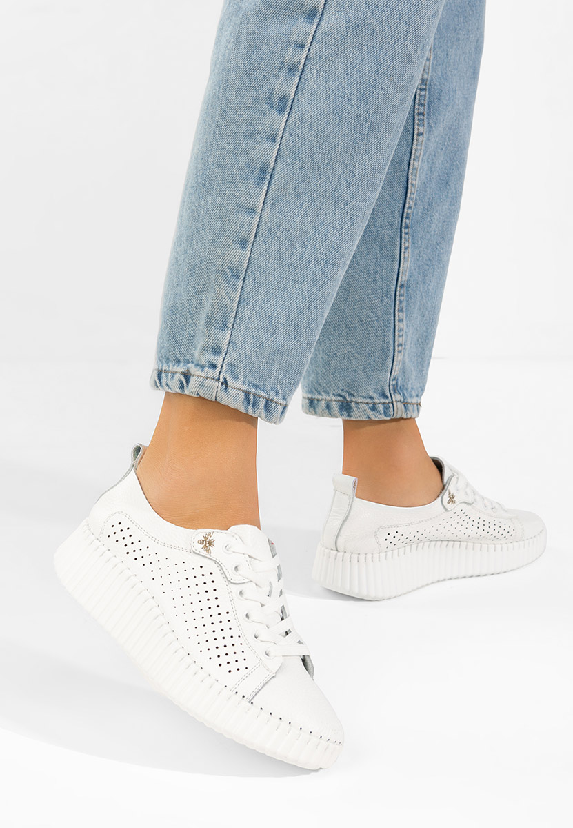 Sneakers dama piele Anaika albi