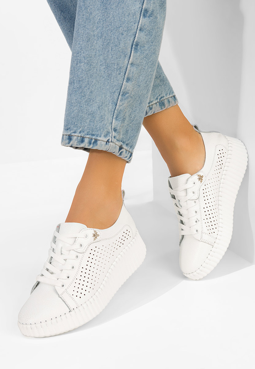 Sneakers dama piele Anaika albi
