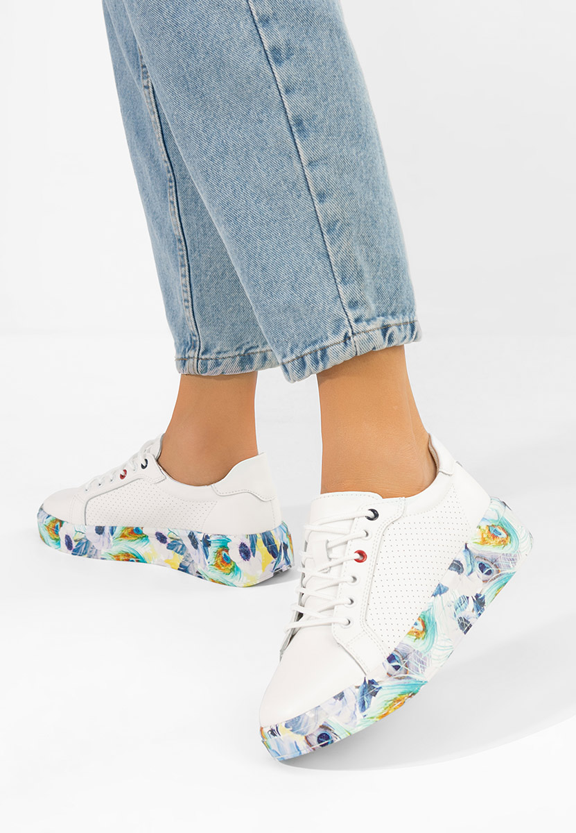 Sneakers dama piele Sandrina albi