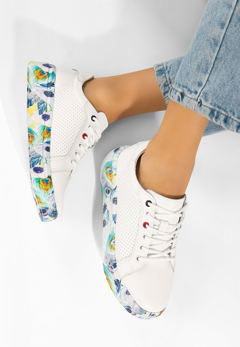 Sneakers dama piele Sandrina albi