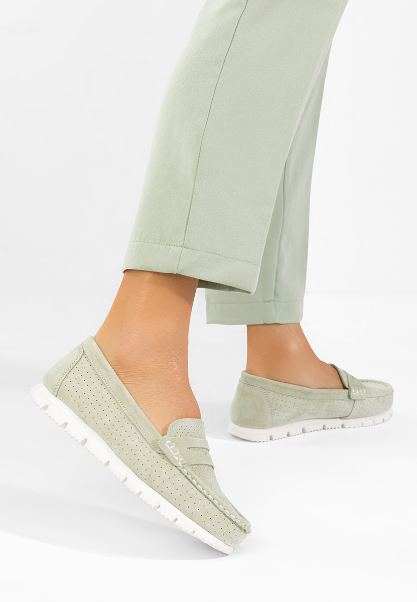 Mocasini dama piele Valerimia verzi
