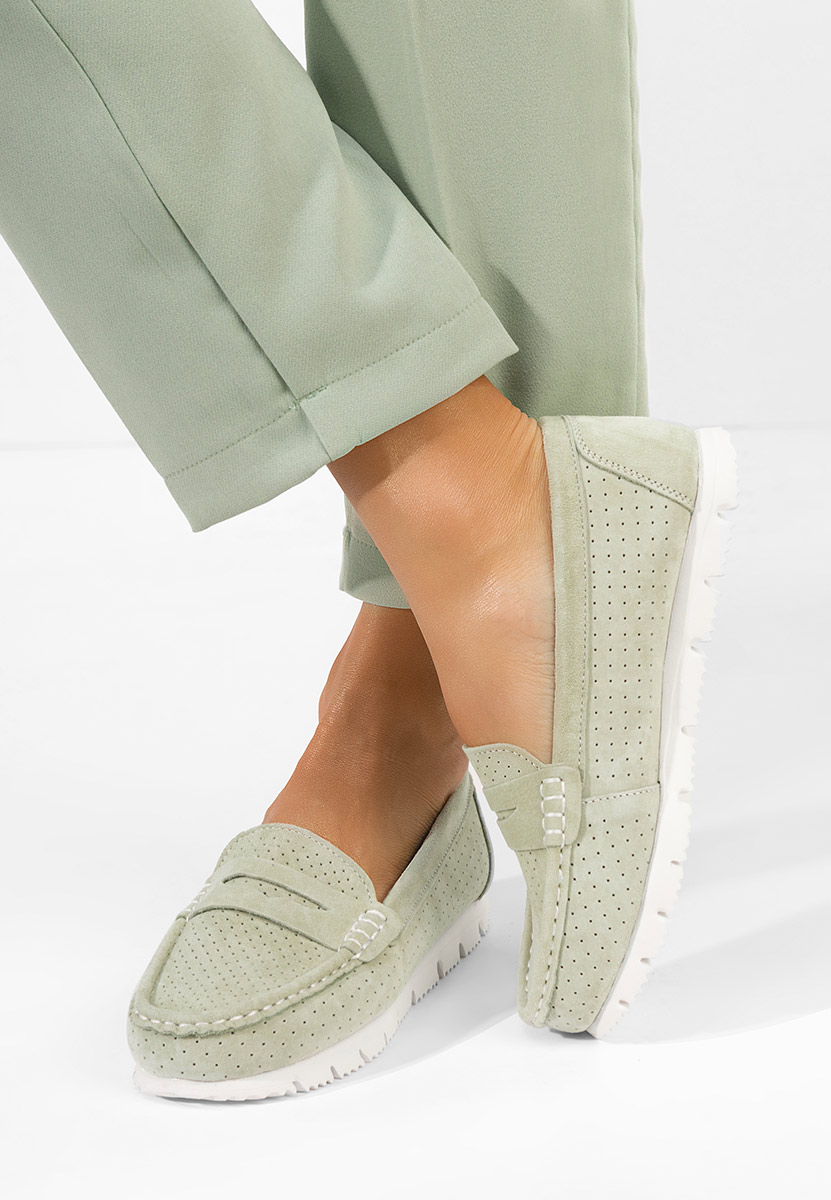 Mocasini dama piele Valerimia verzi