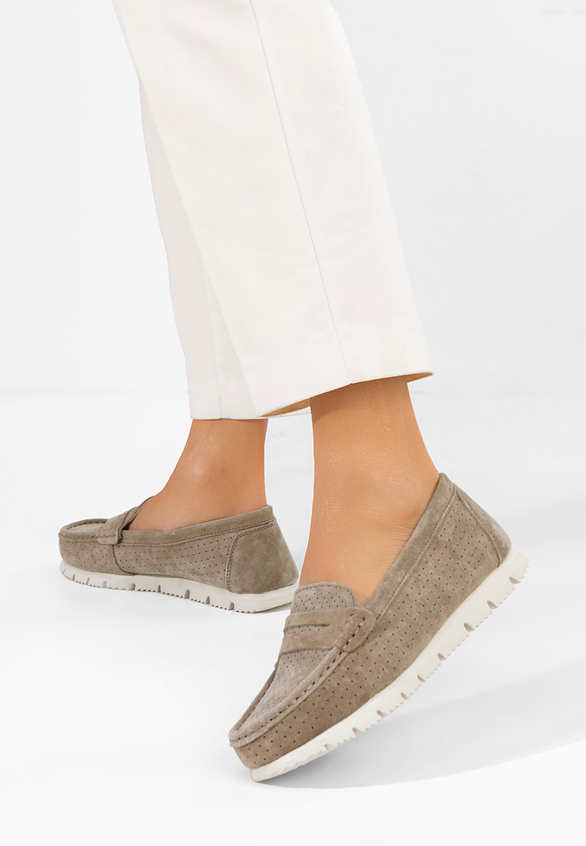 Mocasini dama piele Valerimia V2 bej