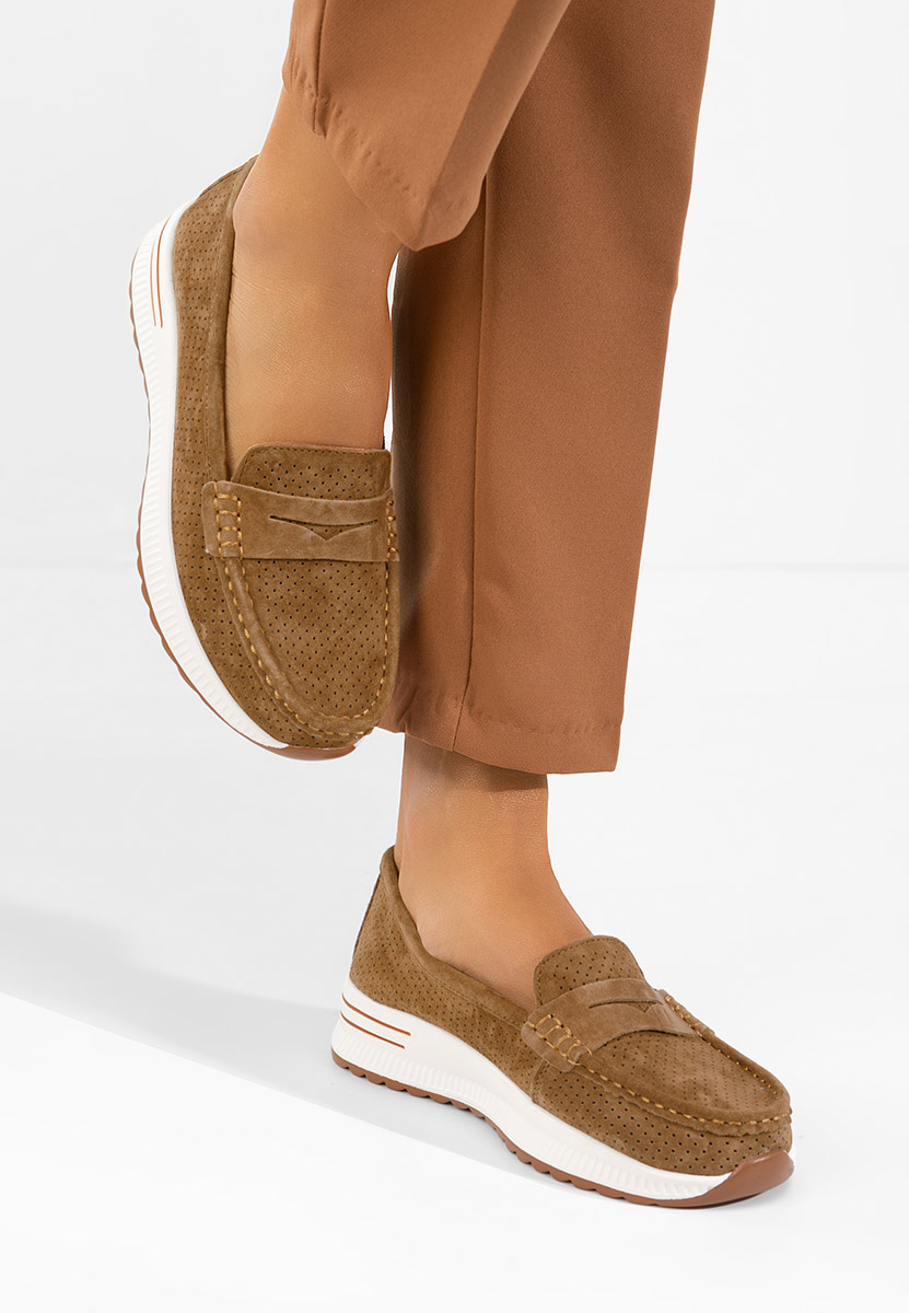 Mocasini dama piele Seliona maro