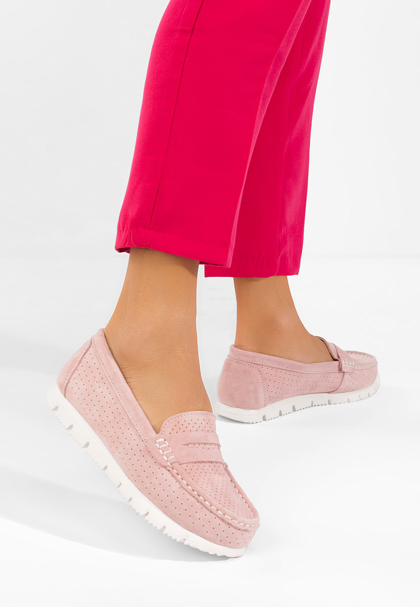 Mocasini dama piele Valerimia roz