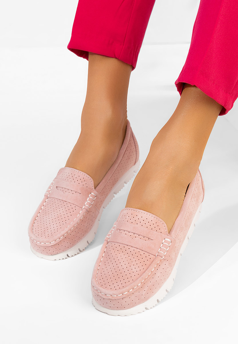 Mocasini dama piele Valerimia roz
