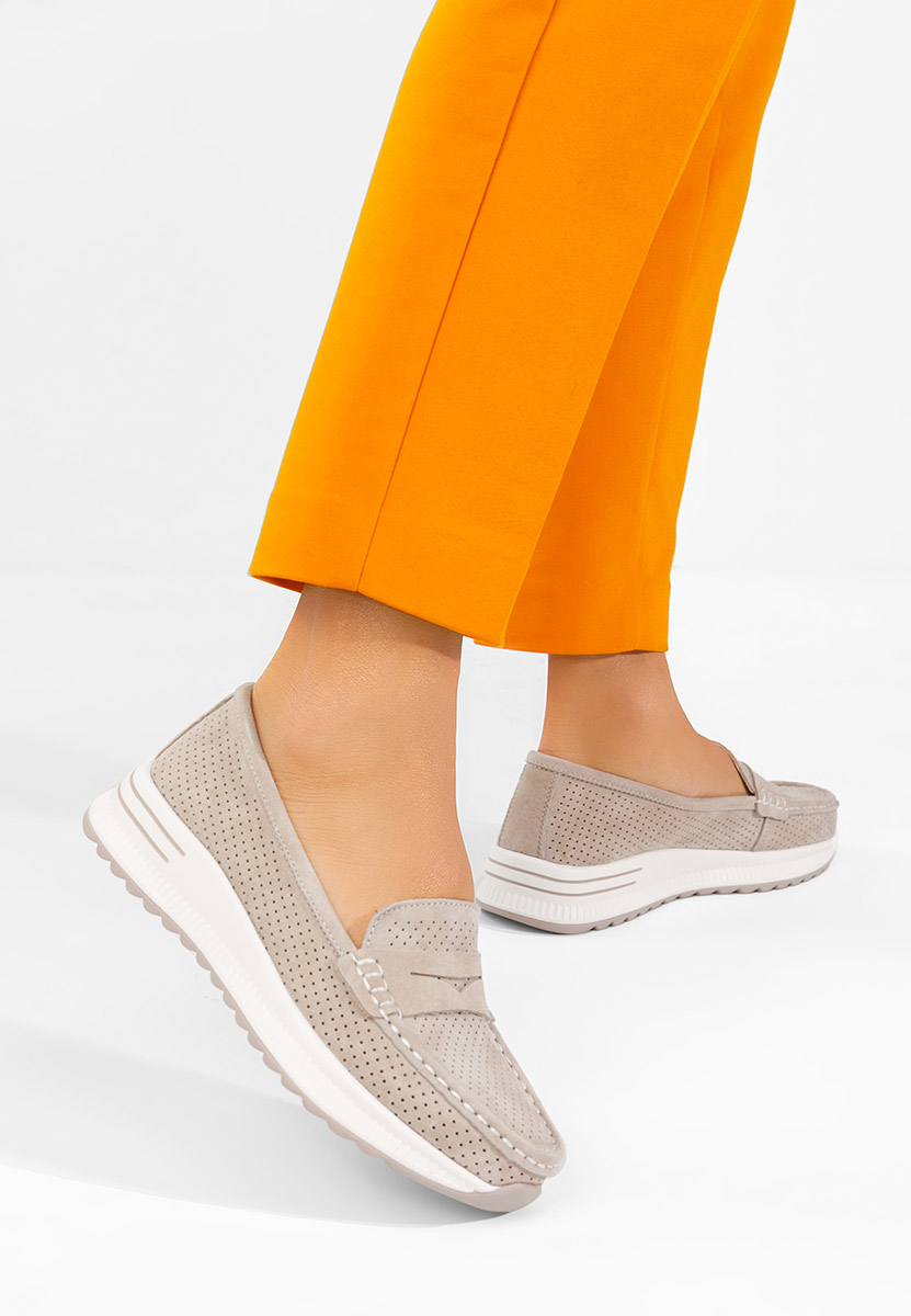 Mocasini dama piele Seliona bej