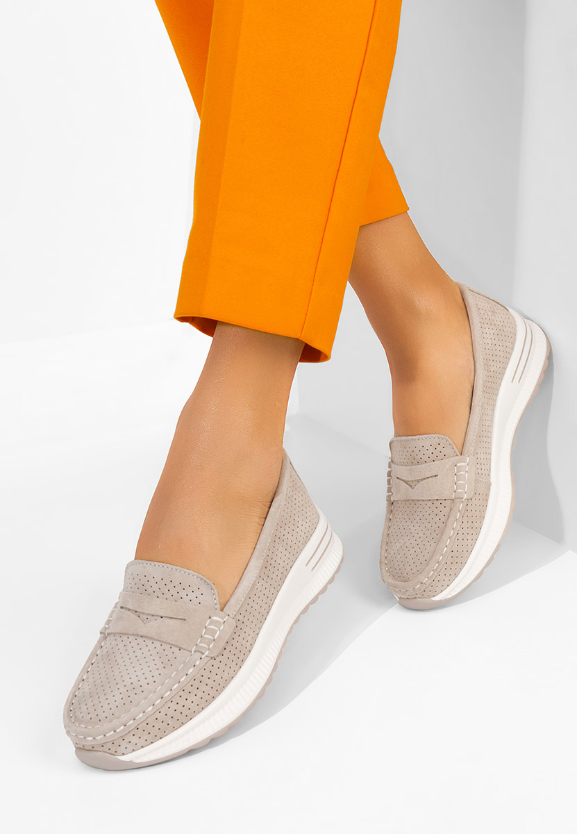 Mocasini dama piele Seliona bej