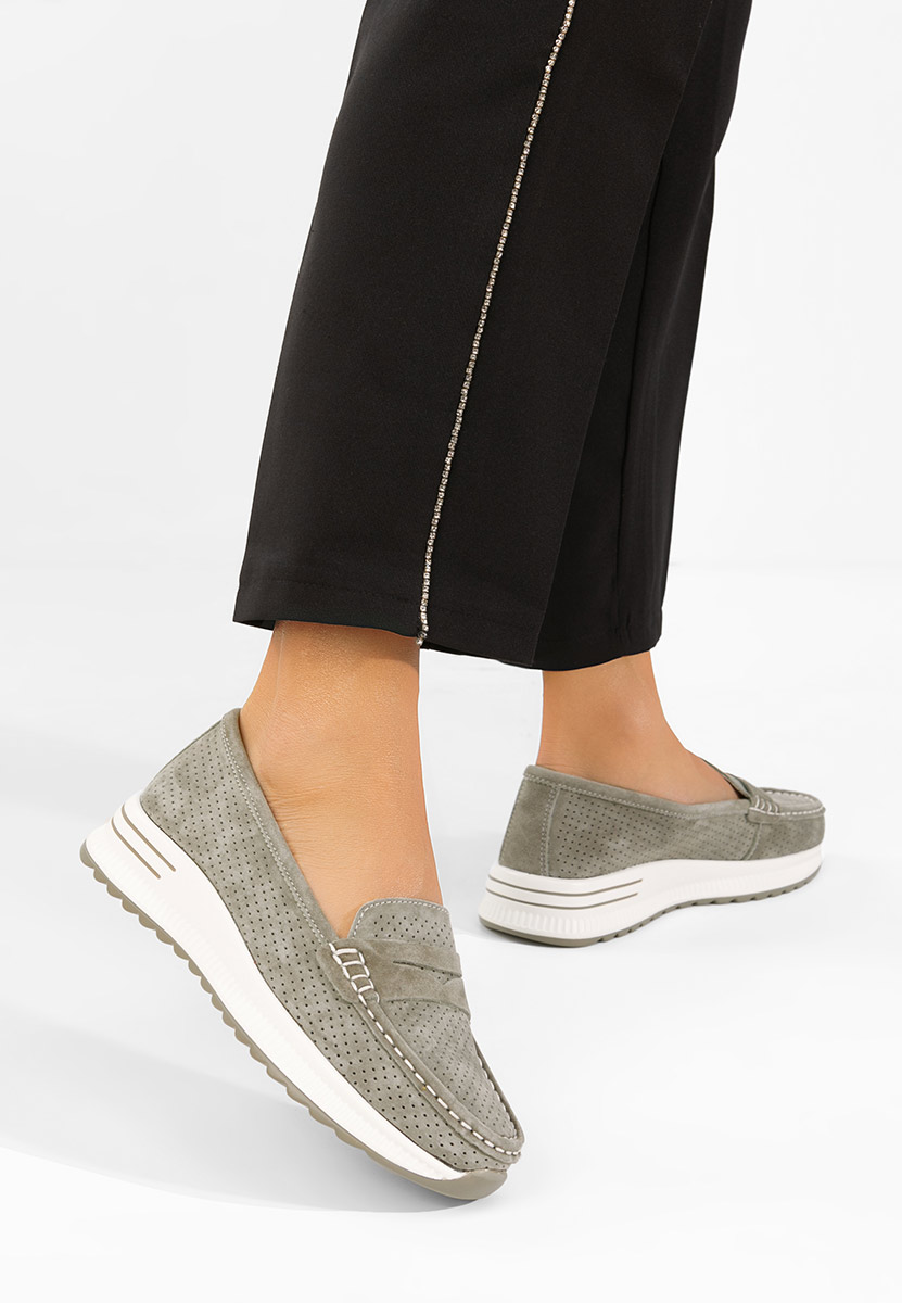 Mocasini dama piele Seliona verzi