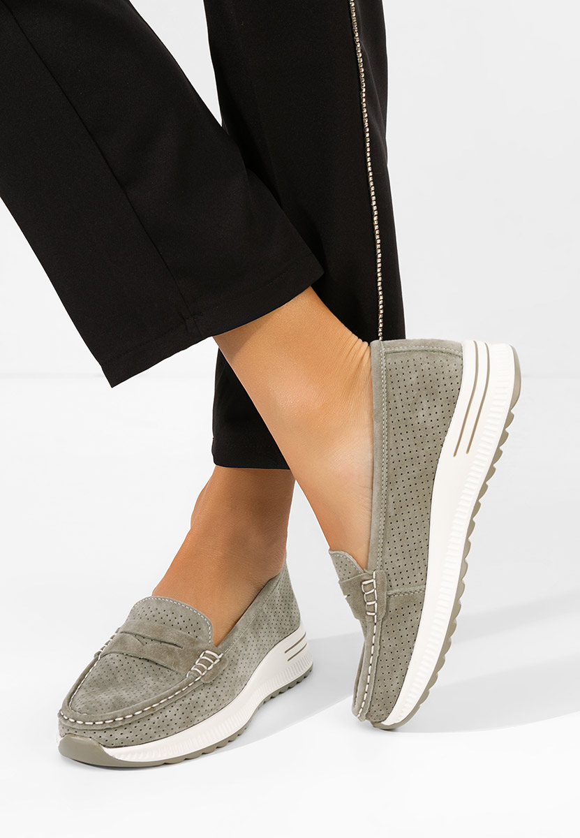 Mocasini dama piele Seliona verzi