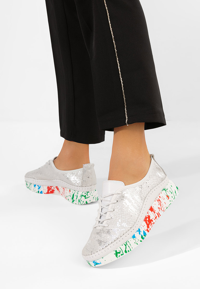 Sneakers dama piele Marinia argintii