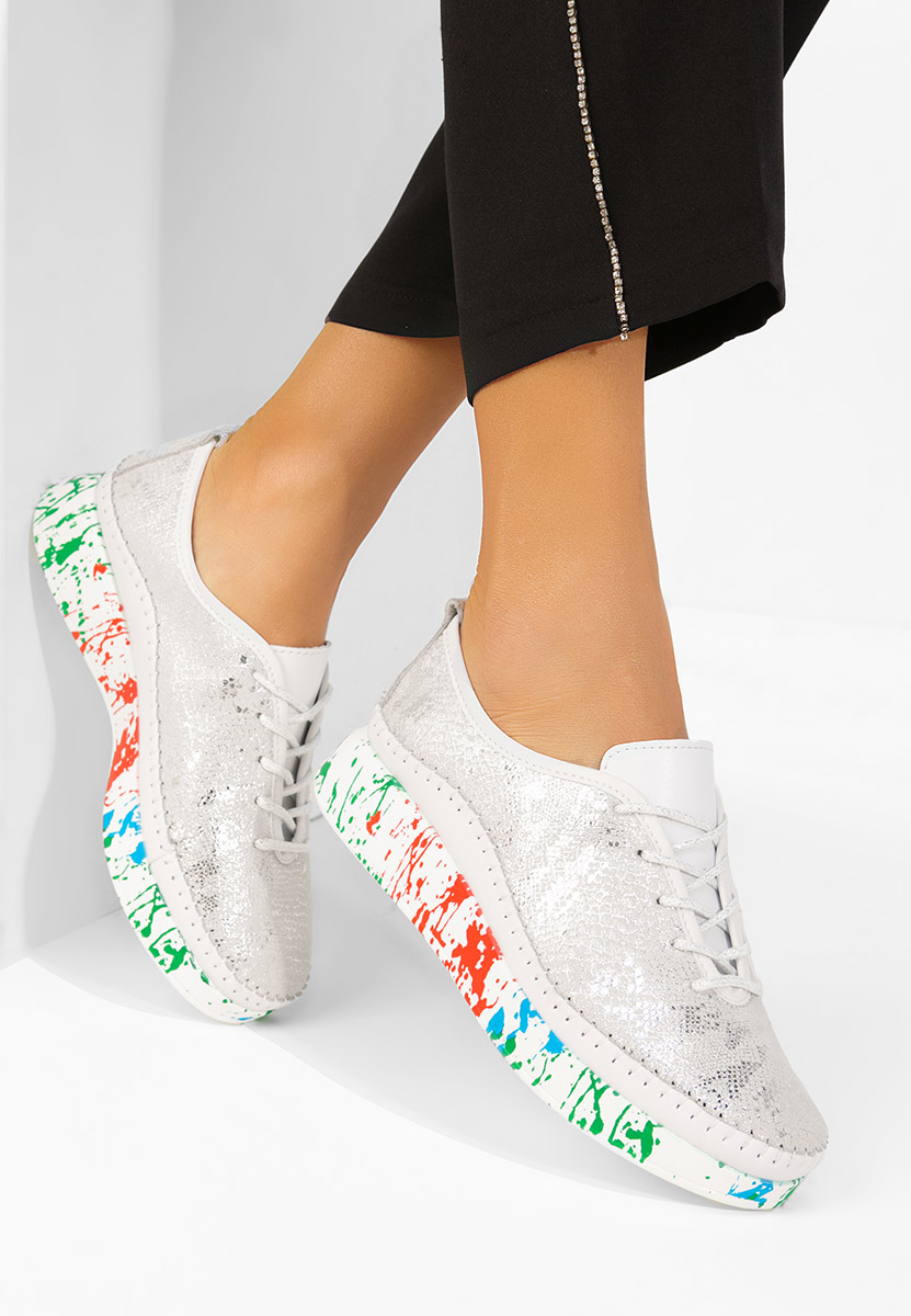 Sneakers dama piele Marinia argintii