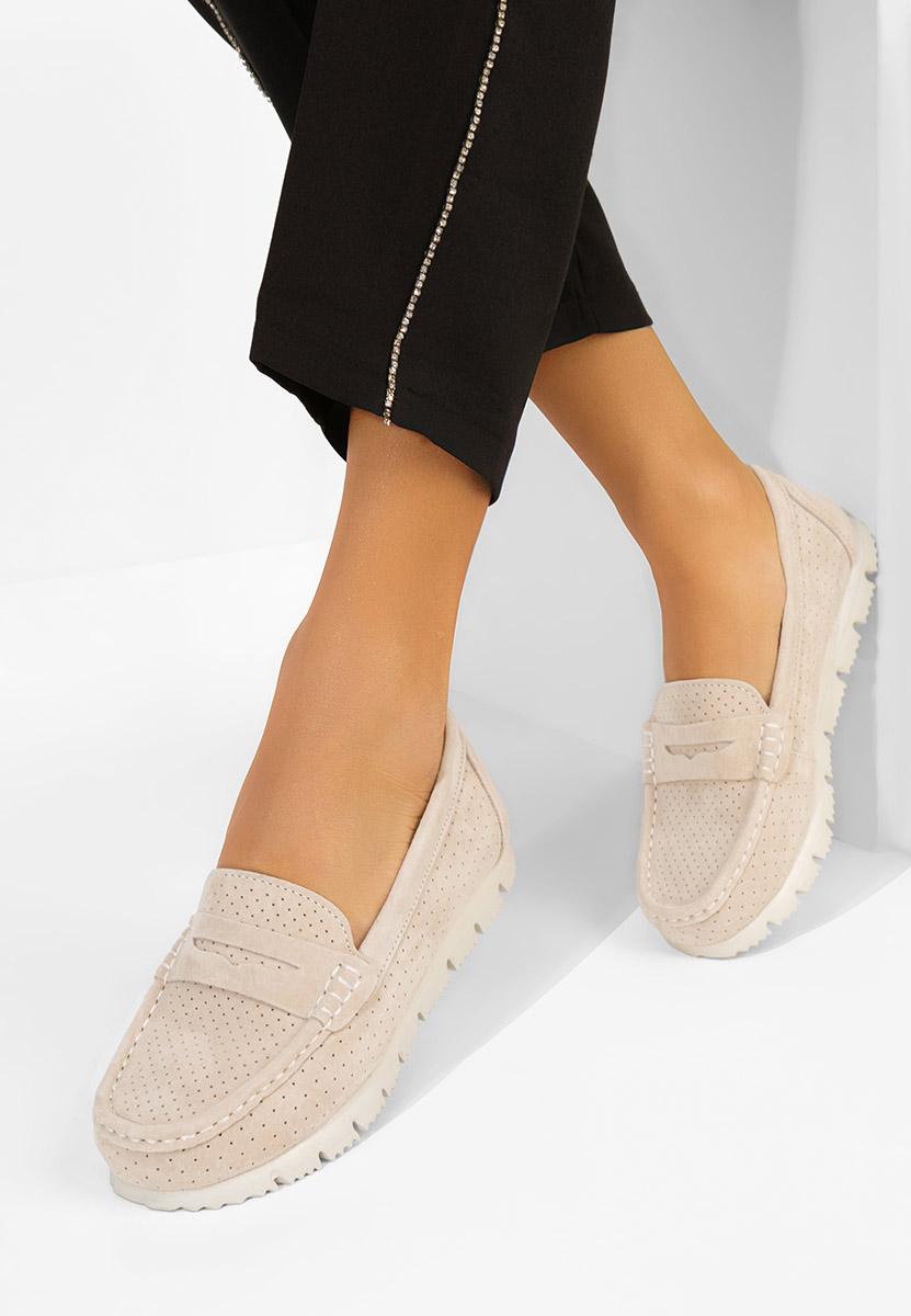 Mocasini dama piele Valerimia bej