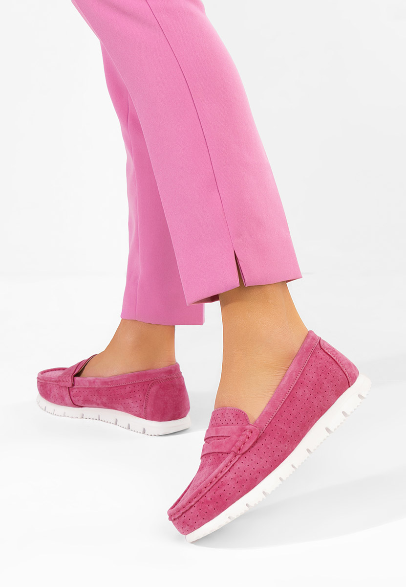Mocasini dama piele Valerimia fucsia