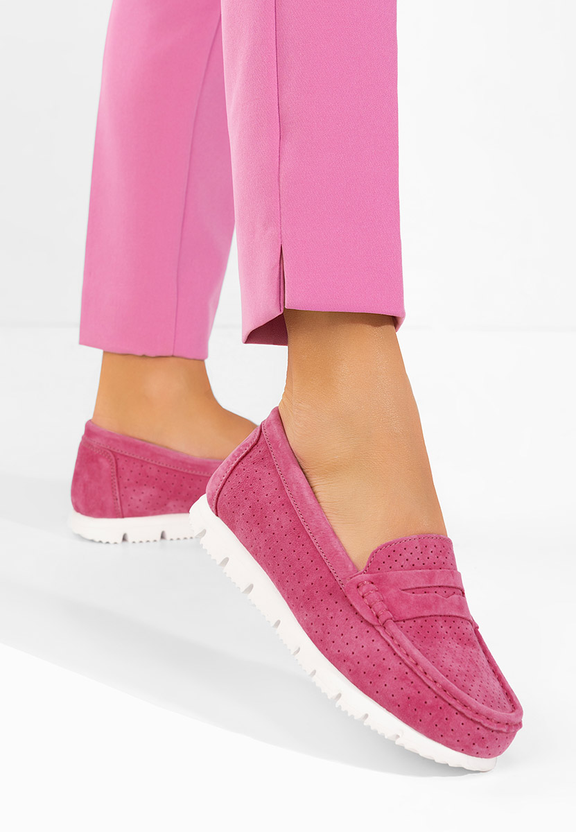 Mocasini dama piele Valerimia fucsia