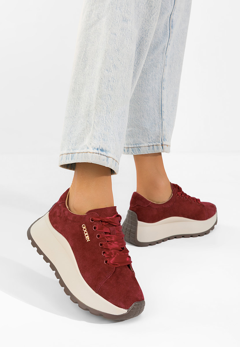 Sneakers dama piele Gonelia grena